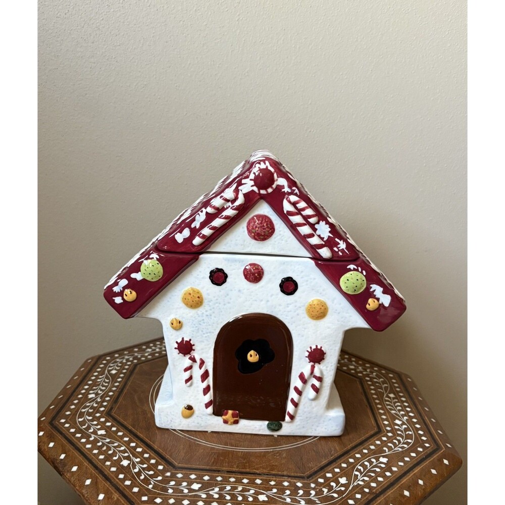 Vintage Ceramic Gingerbread House Cookie Jar